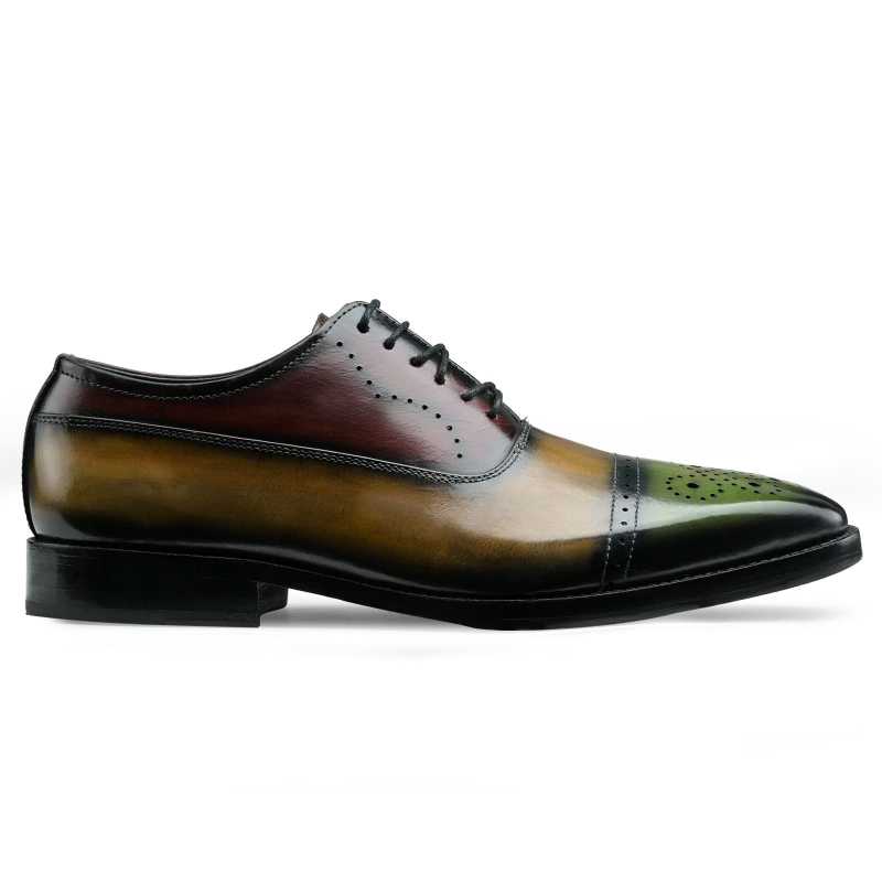 Marvin Medallion Captoe Oxfords Olive