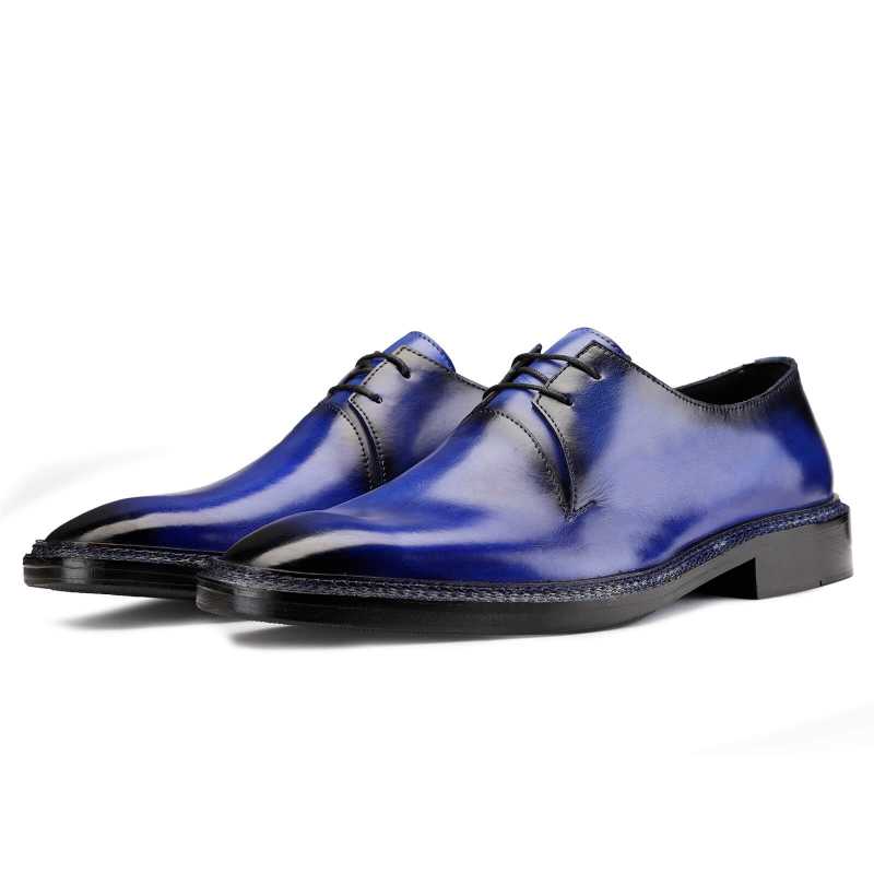 Baron Patina Derby Shoes Blue