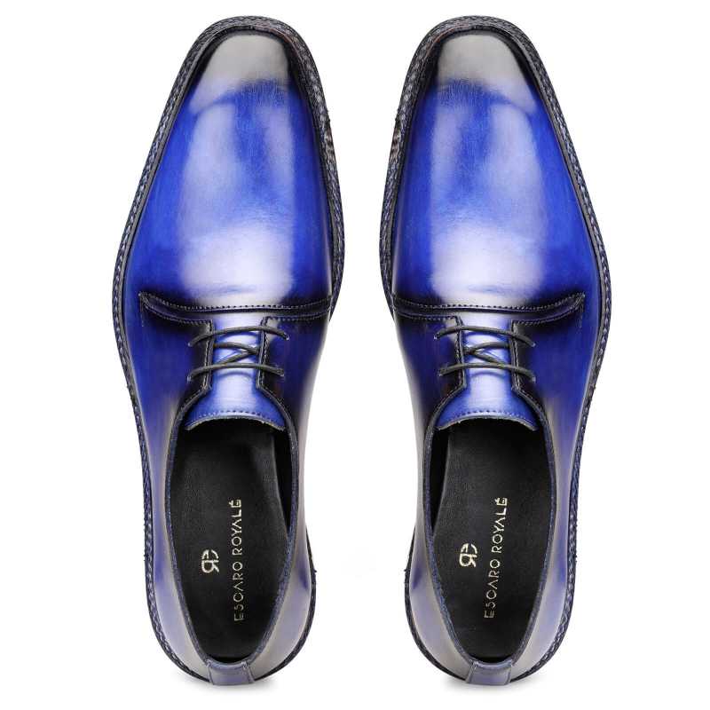 Baron Patina Derby Shoes Blue