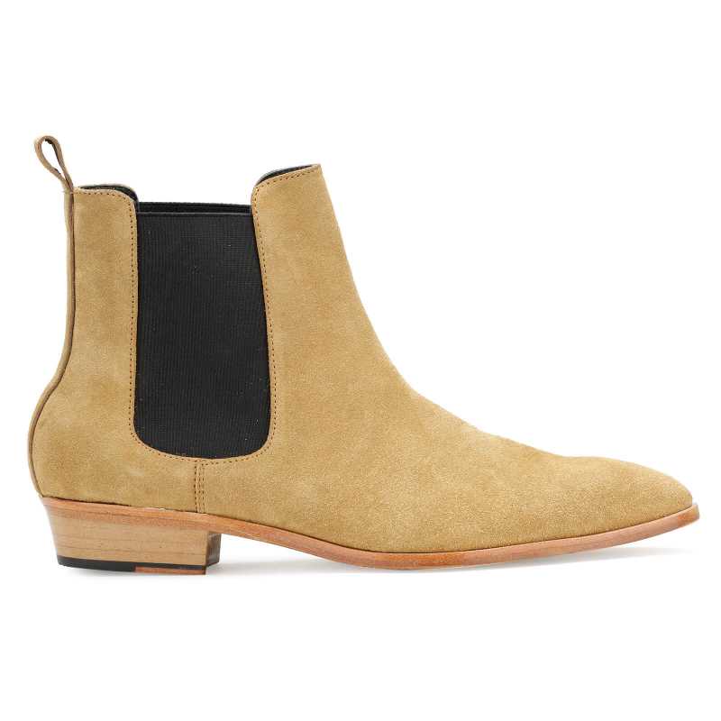 Iceman Chelsea Boots In Beige Suede