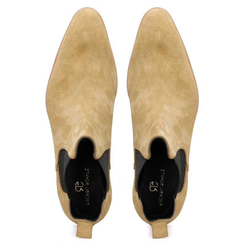 Iceman Chelsea Boots In Beige Suede