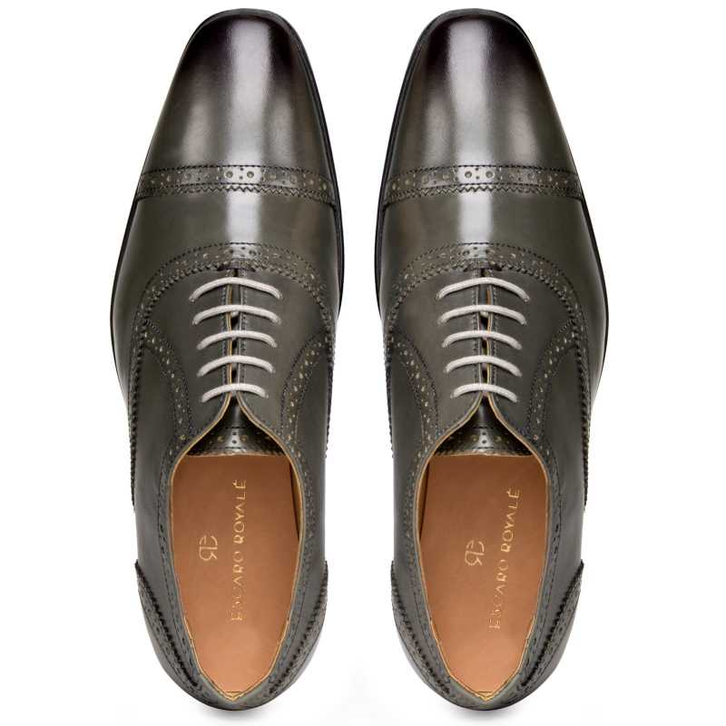 The Boston Toecap Oxfords In Gray