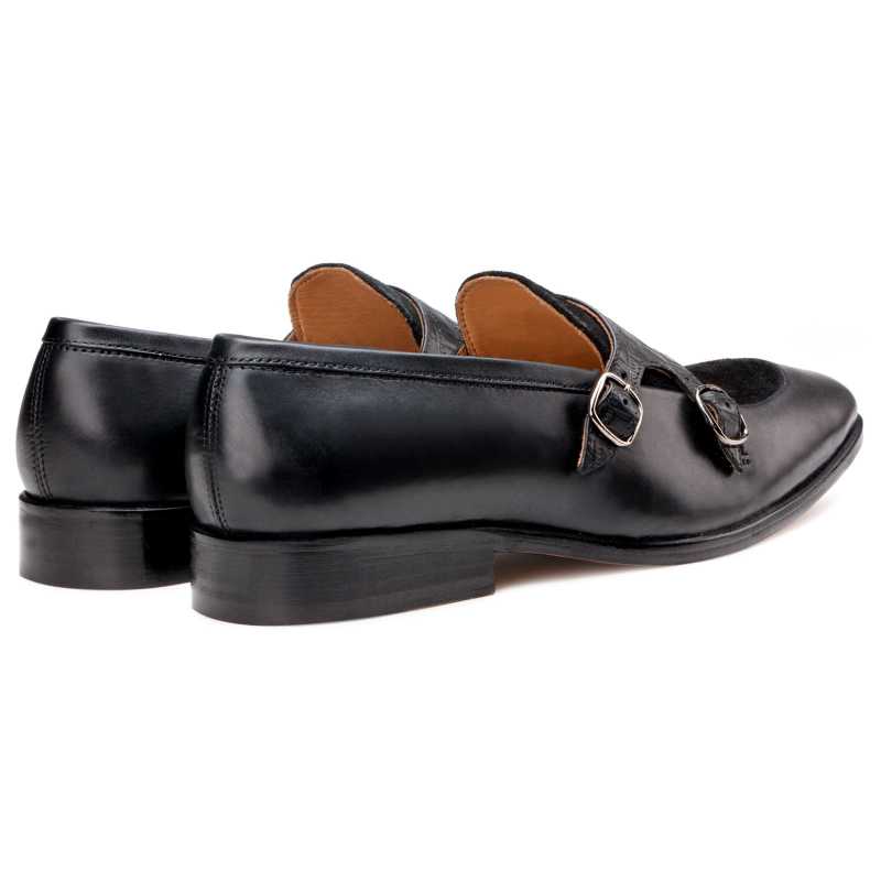 The Austin Double Monk Loafer In Black