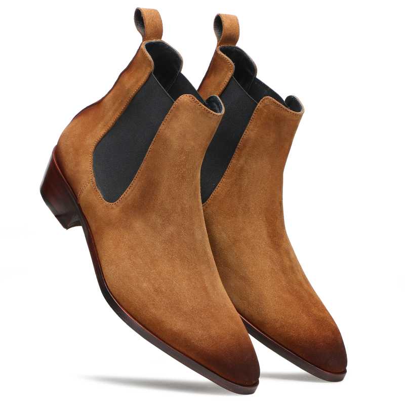 Iceman Chelsea Boots In Brown Suede