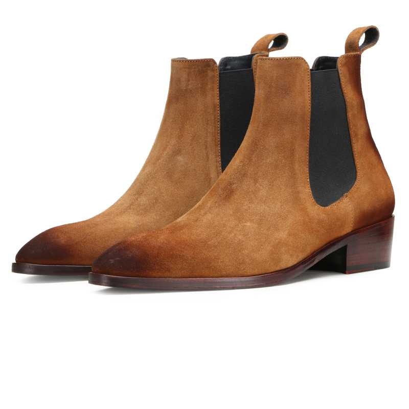 Iceman Chelsea Boots In Brown Suede