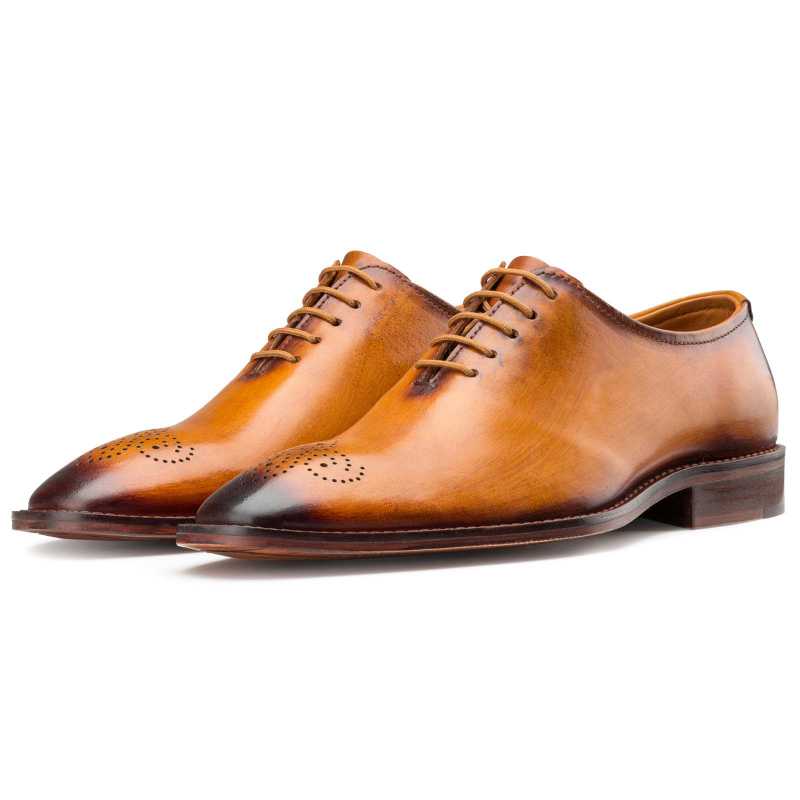 Tan Medallion Wholecut Oxford