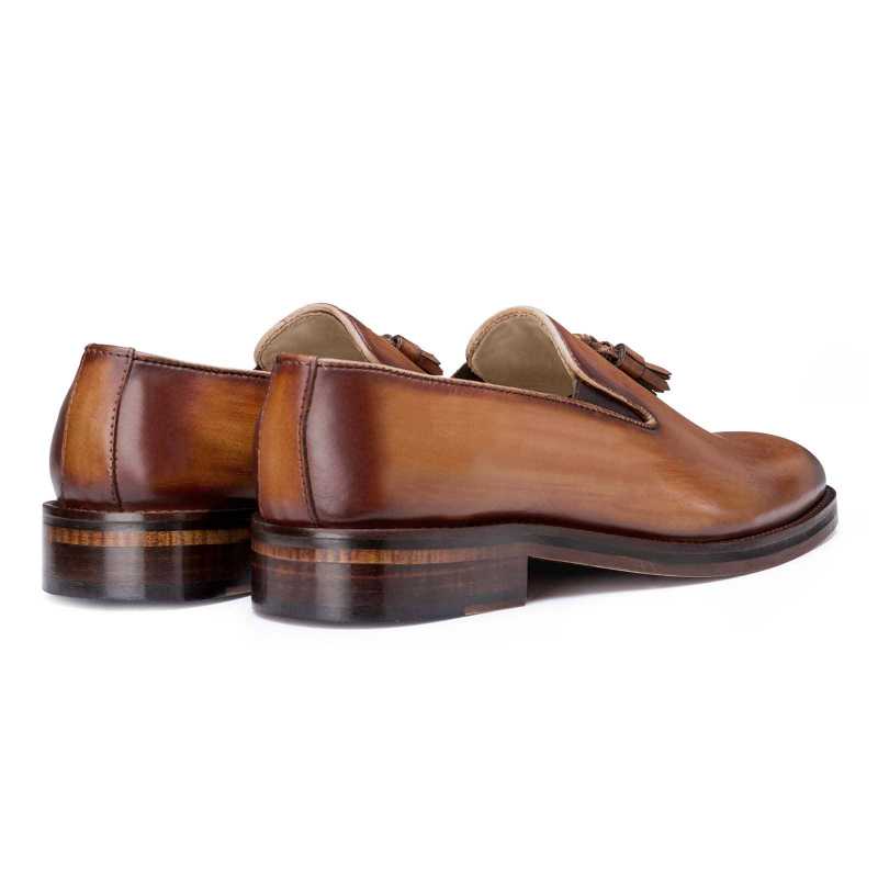 Handpainted Tan Tassel Loafer