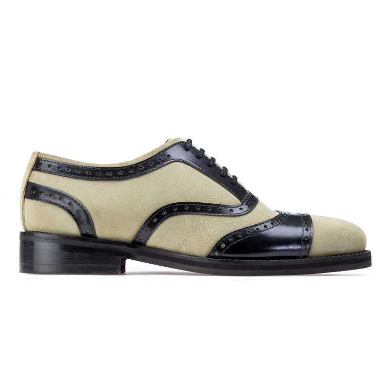 Dual Round Toe Cream Oxfords