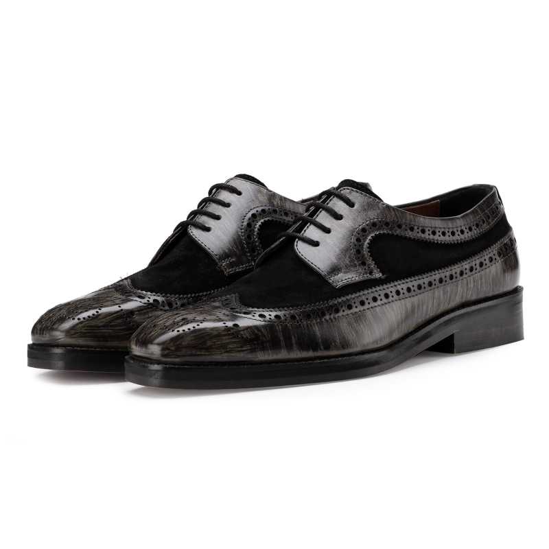 The Predator Brogue in Granite Gray-Black