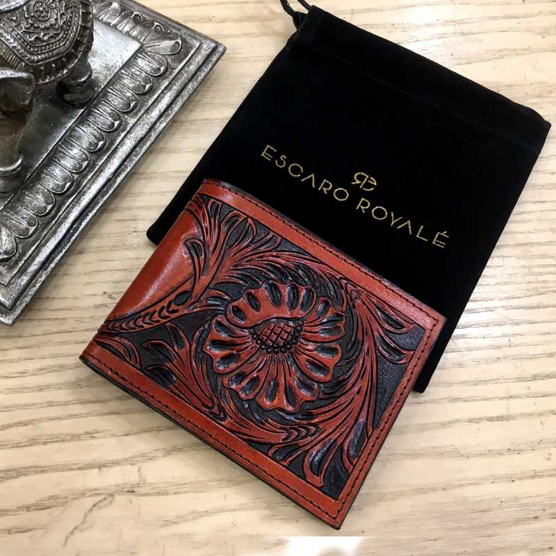 The Fiore Hand-Tooled Leather Bi-Fold Wallet