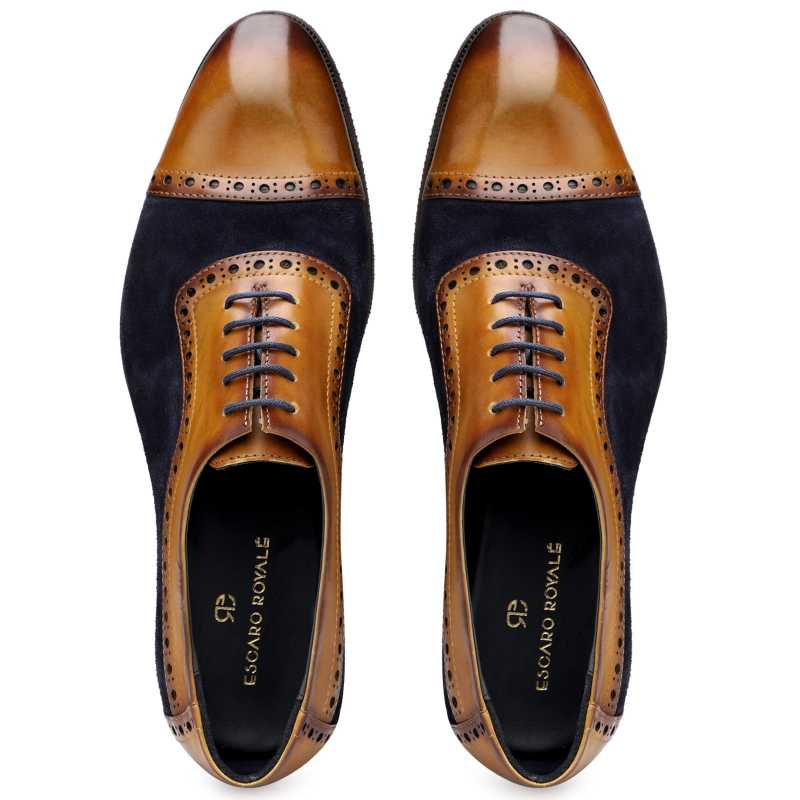 The Budapest Oxfords In Tan Blue