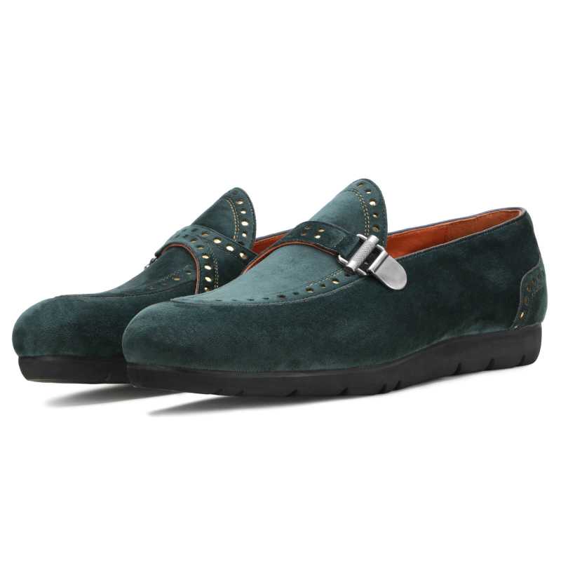 Avalon Velvet Slipons in Green