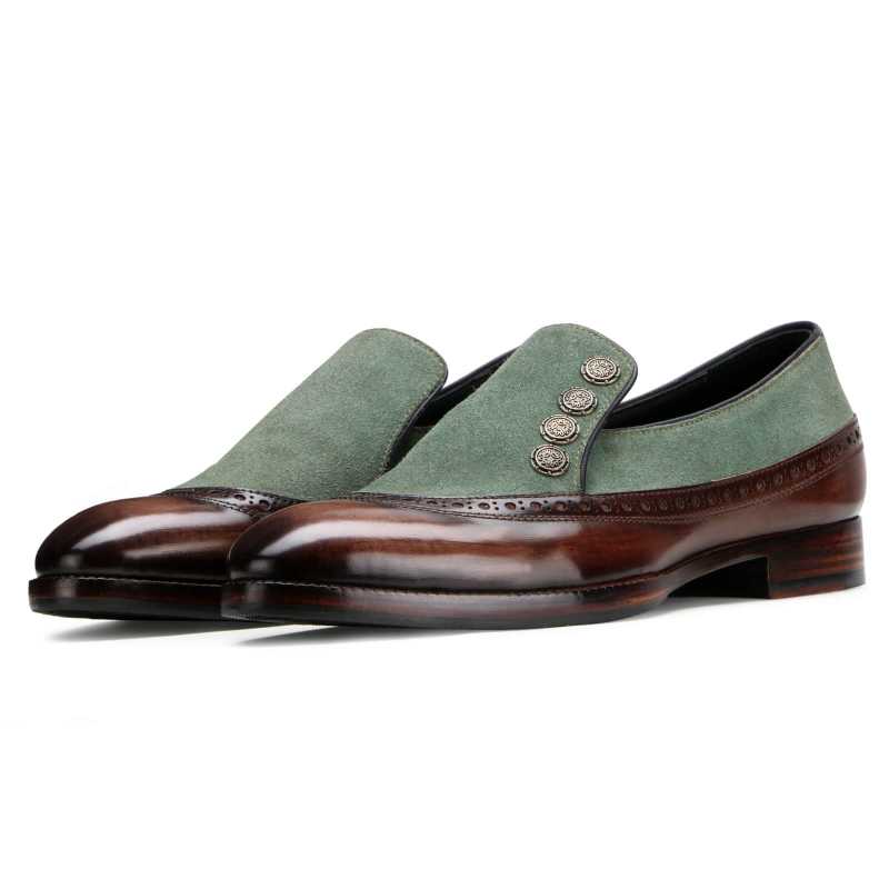 Nimbus Slipons in Brown-Green