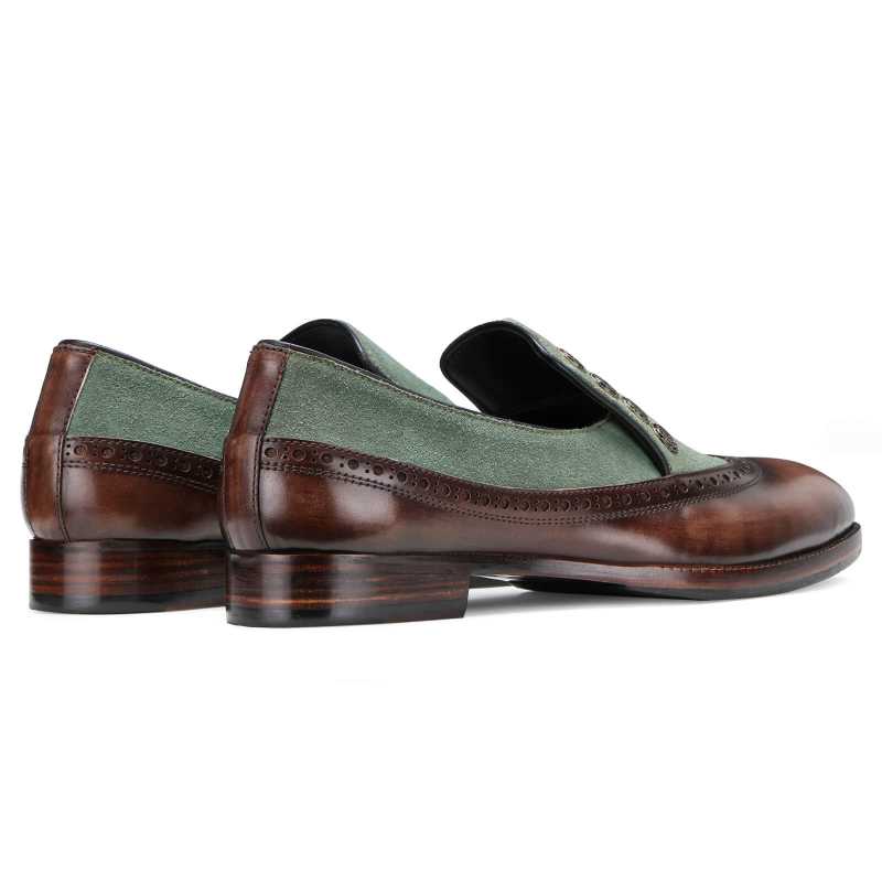 Nimbus Slipons in Brown-Green