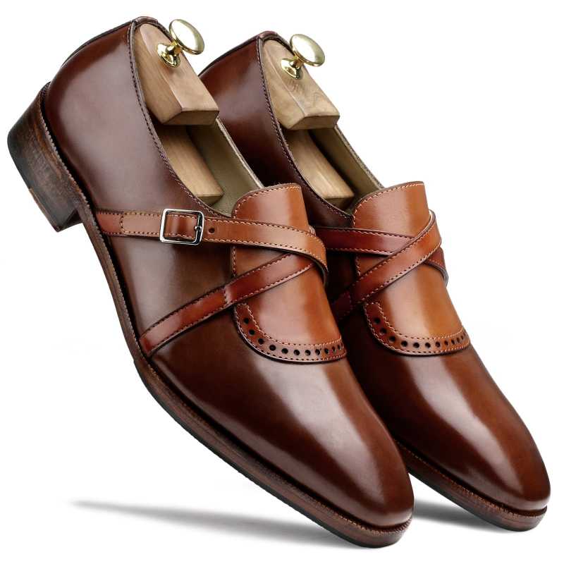 The Drake Cross Monk In Brown Tan