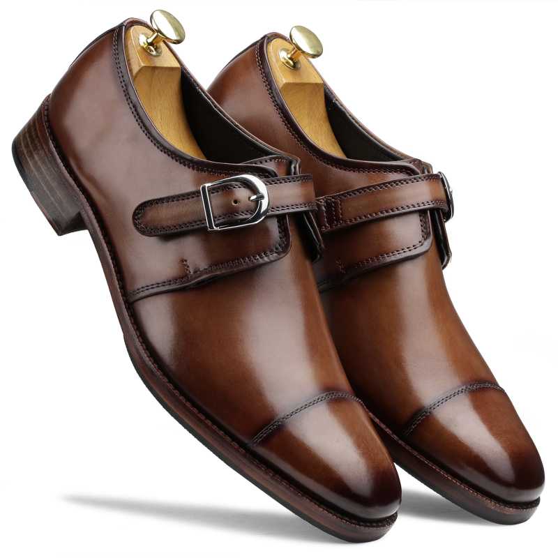 The Henry Toecap Monkstrap In Cognac