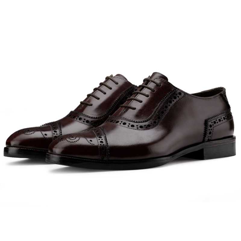 The Livingstone Medallion Toe Oxford In Dark Brown