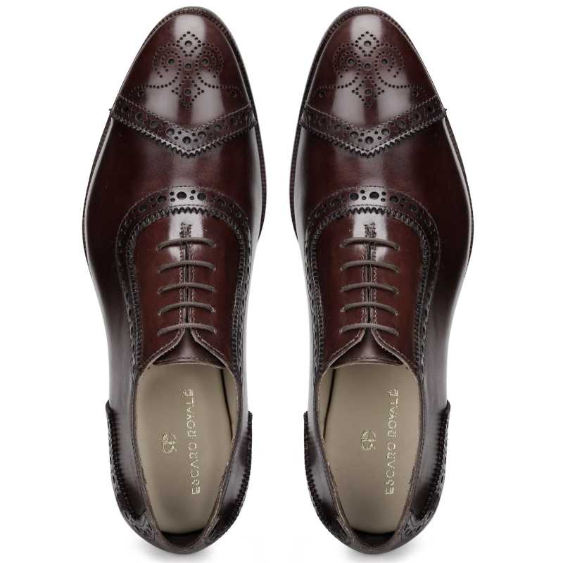 The Livingstone Medallion Toe Oxford In Dark Brown