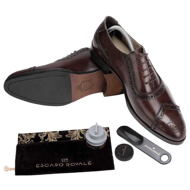 The Livingstone Medallion Toe Oxford In Dark Brown