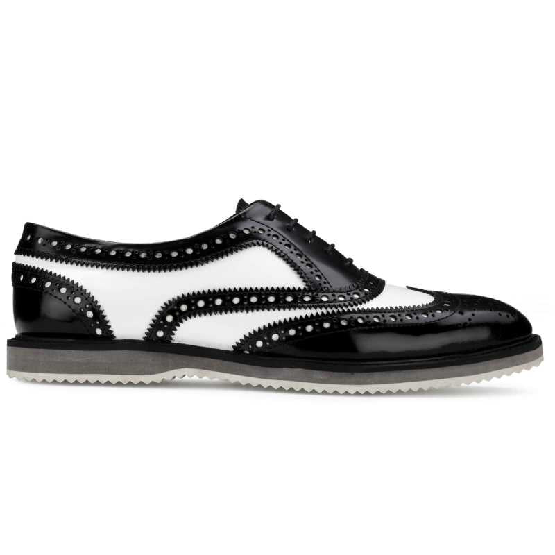 Black and fashion white brogues womens