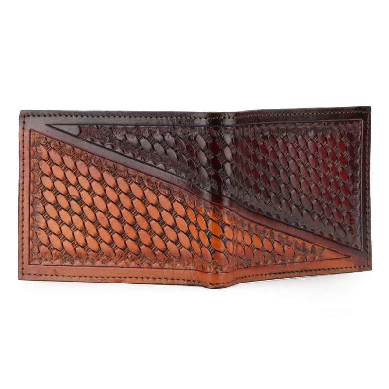 Multi Colored Hand - Tooled Leather Mens Wallet