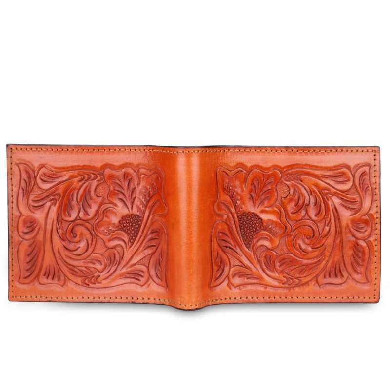 The Emboss Hand-Tooled Leather Bi-Fold Wallet