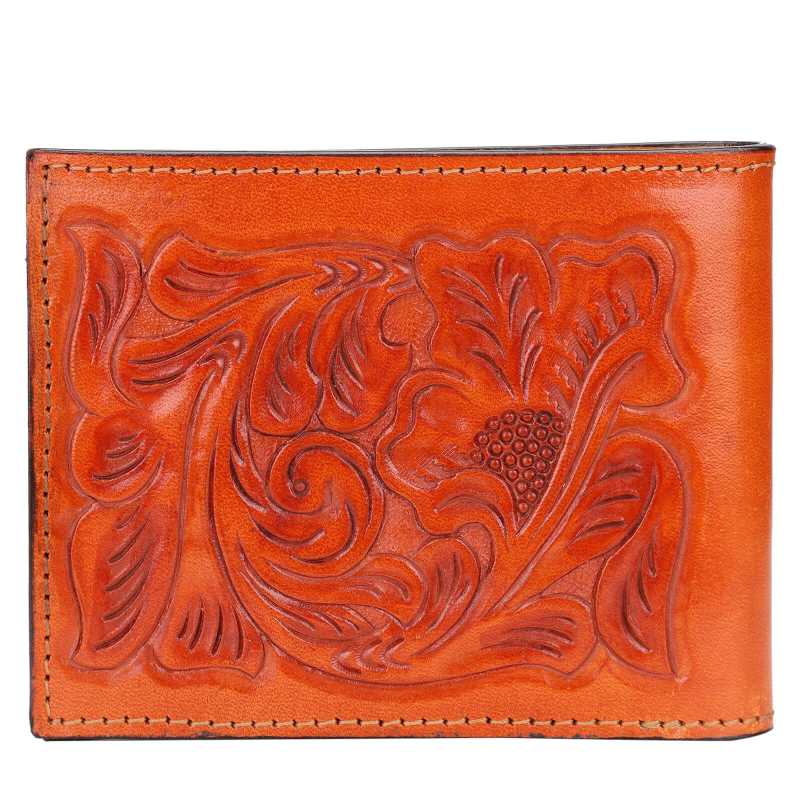 The Emboss Hand-Tooled Leather Bi-Fold Wallet