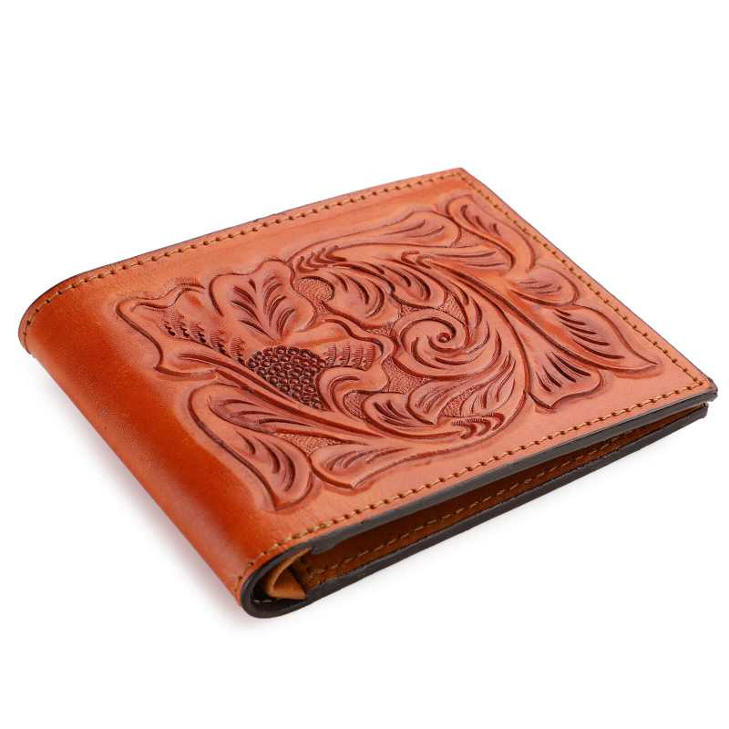 The Emboss Hand-Tooled Leather Bi-Fold Wallet