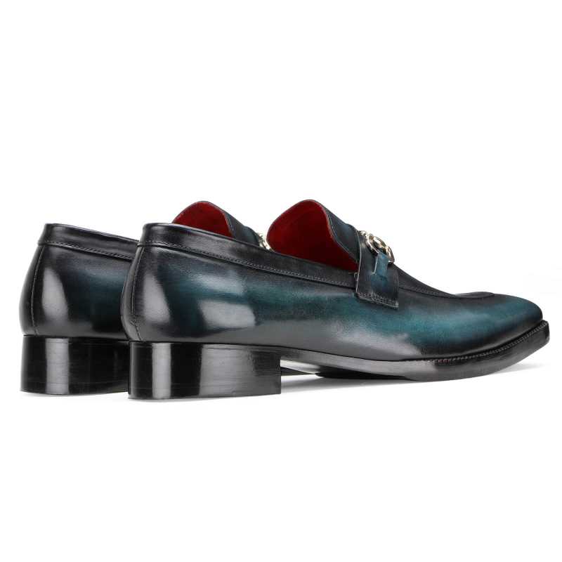 Vanetia Dual Shade Horsebit Slipons In Blue