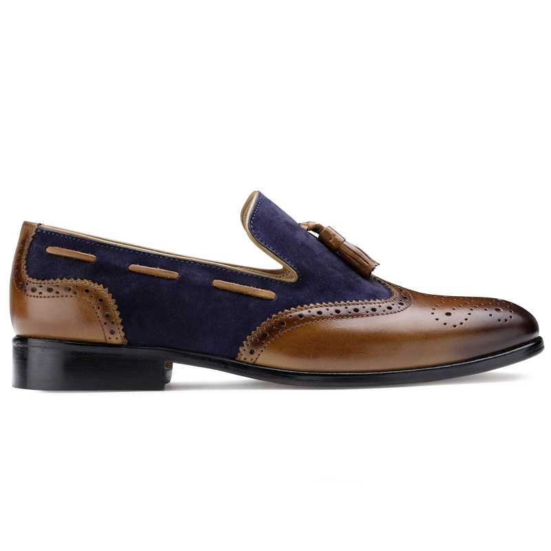 The Chicago Tassel Loafer In Blue Tan