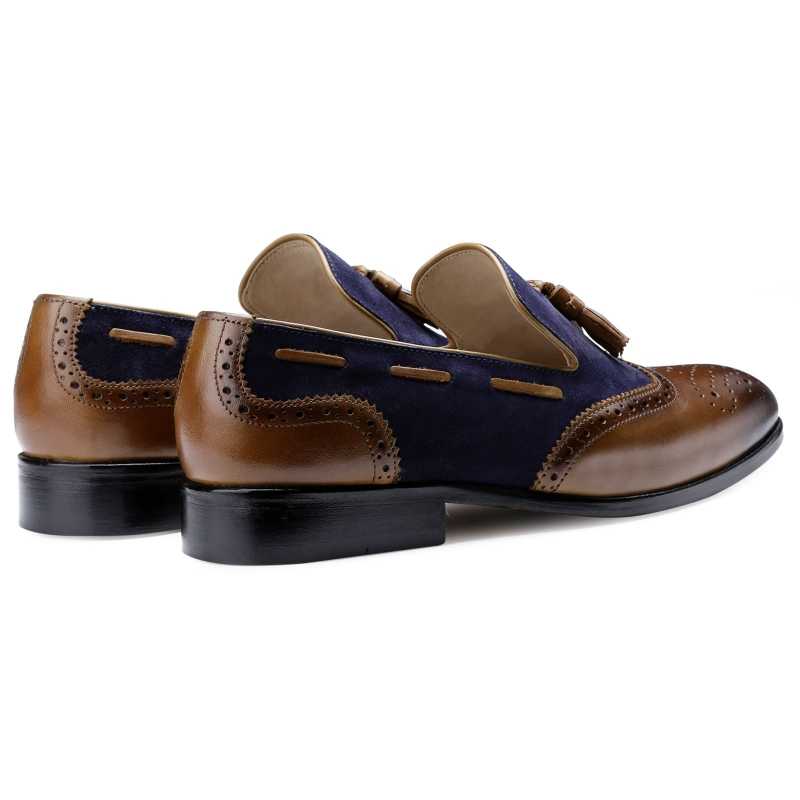 The Chicago Tassel Loafer In Blue Tan