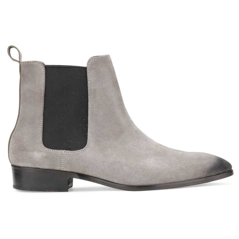 Iceman Chelsea Boots In Grey Suede