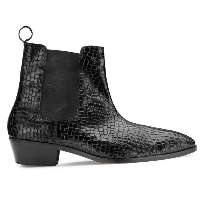 Maverick Chelsea Boots In Black With Cuba Heel