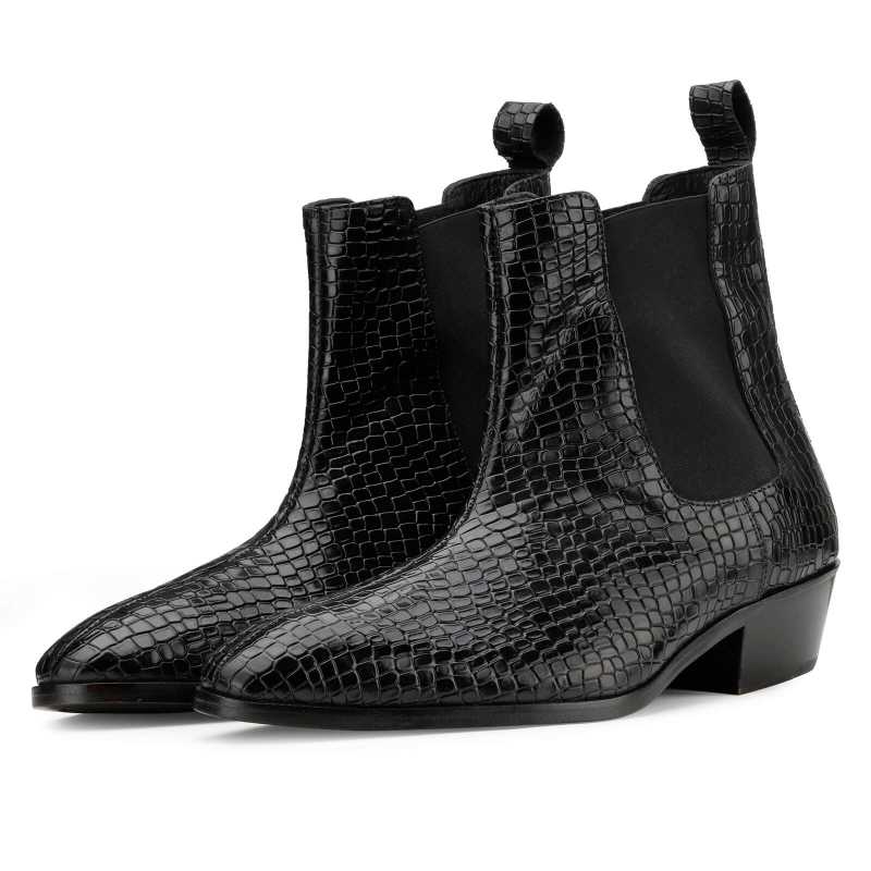 Maverick Chelsea Boots In Black With Cuba Heel