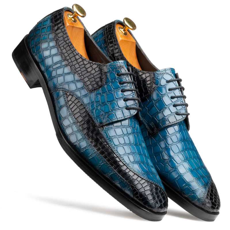 Ross Derby Shoes In Blue & Black