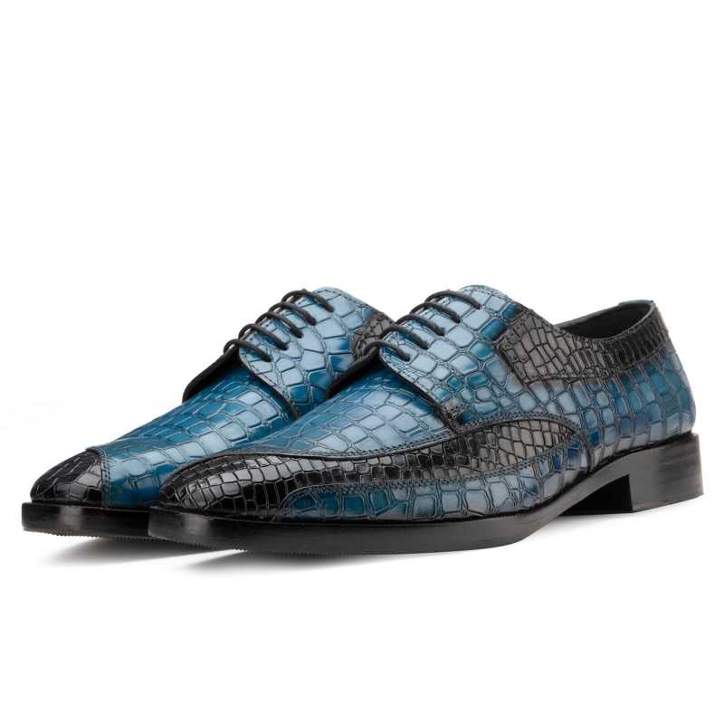 Ross Derby Shoes In Blue & Black