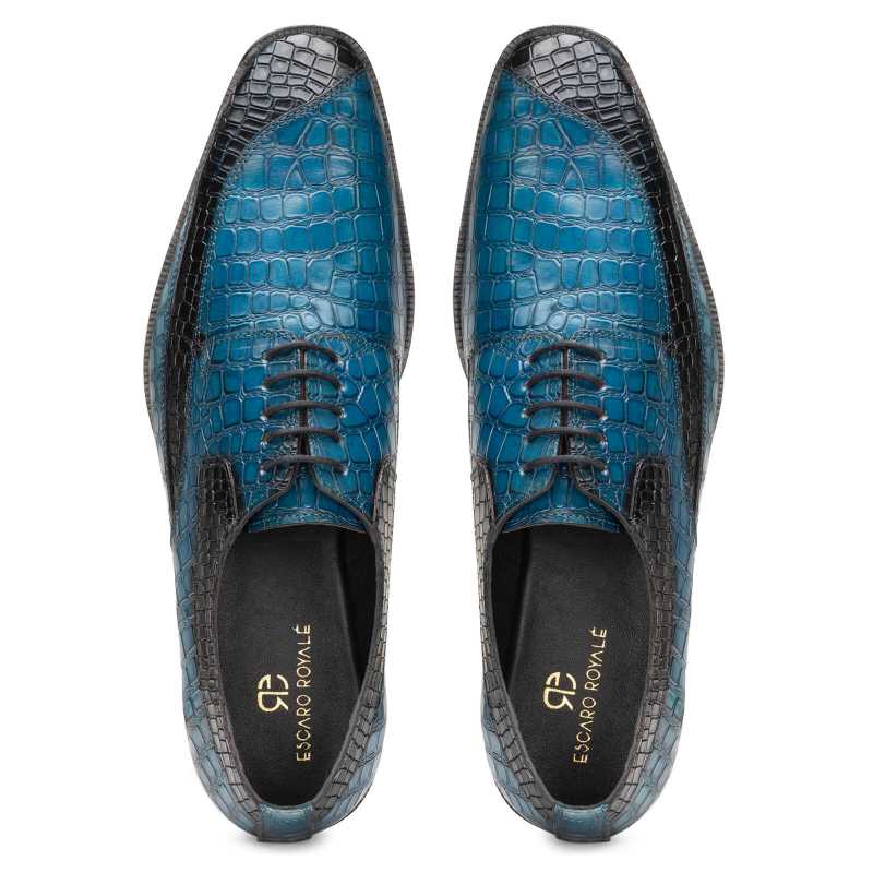 Ross Derby Shoes In Blue & Black