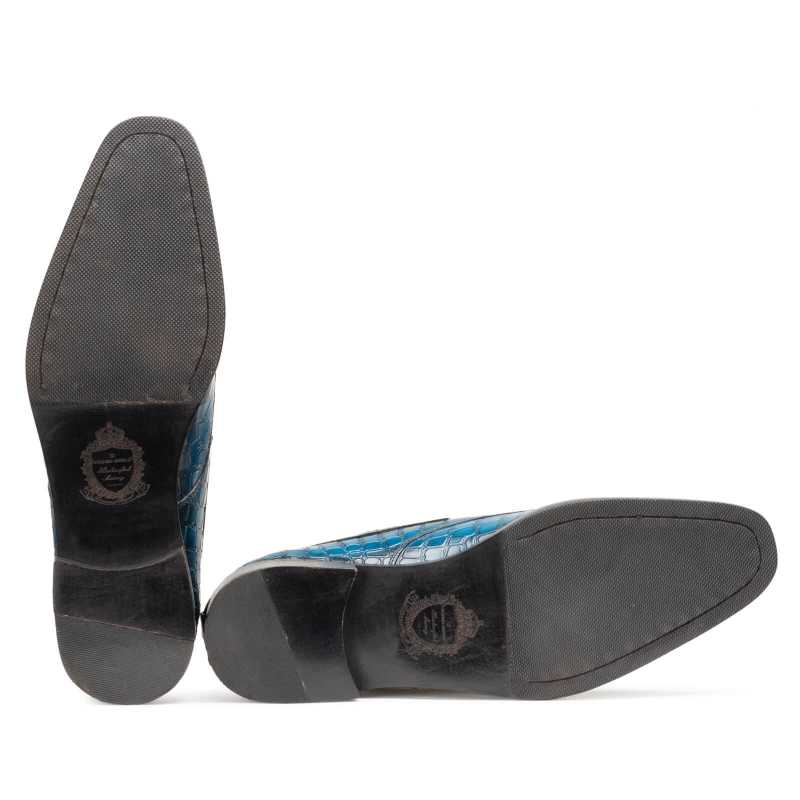 Ross Derby Shoes In Blue & Black