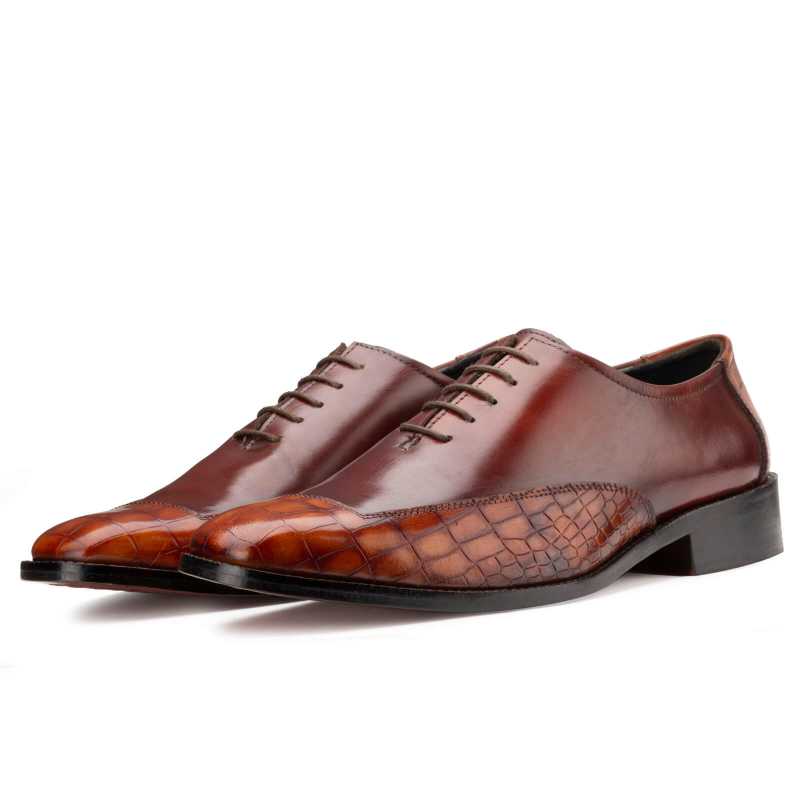 Atticus Oxford Shoes In Brown & Tan