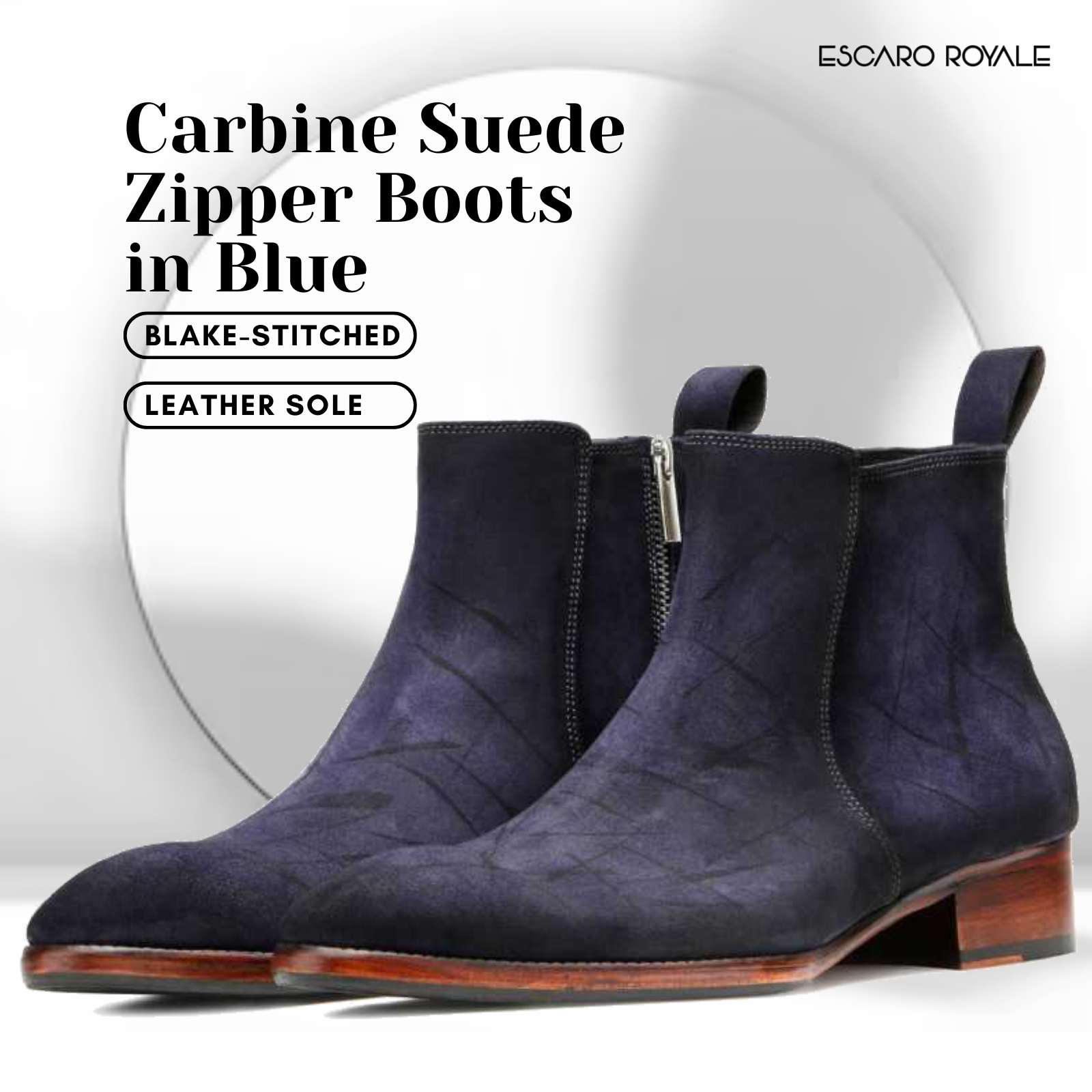 Carbine Blue Zipper Boots