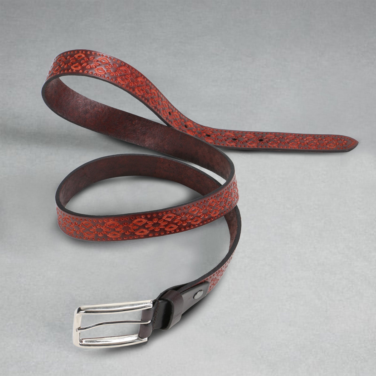 Christiano Hand Crafted Hand Tooled Leather Belt