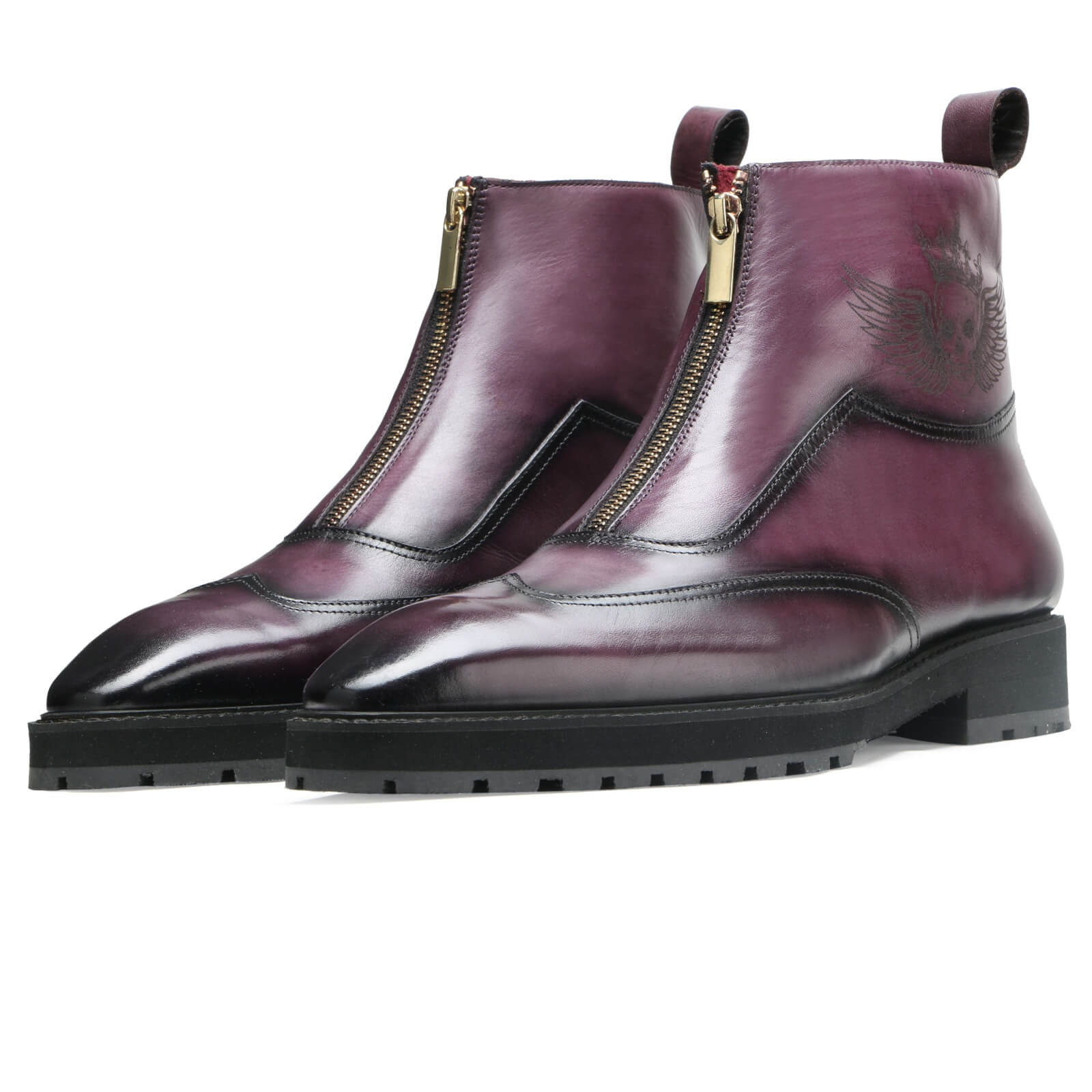 Orson Luxury Purple Zipper Boots