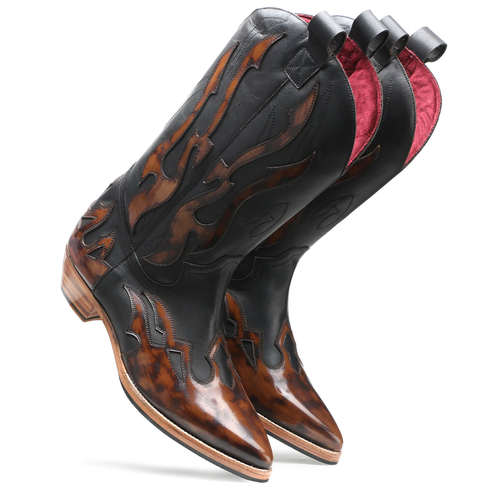 Olympus Handpainted Flame Cowboy Boots