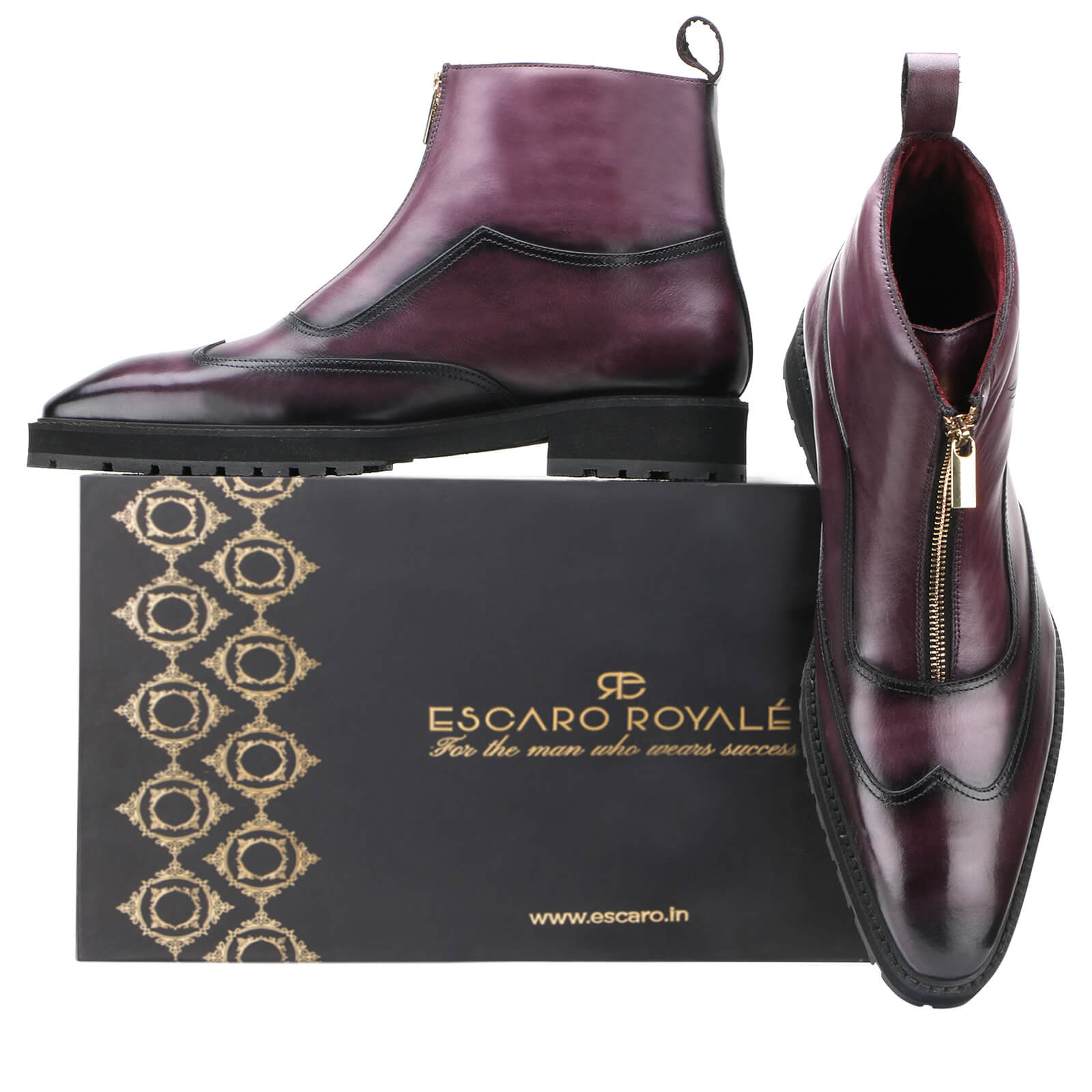 Orson Luxury Purple Zipper Boots