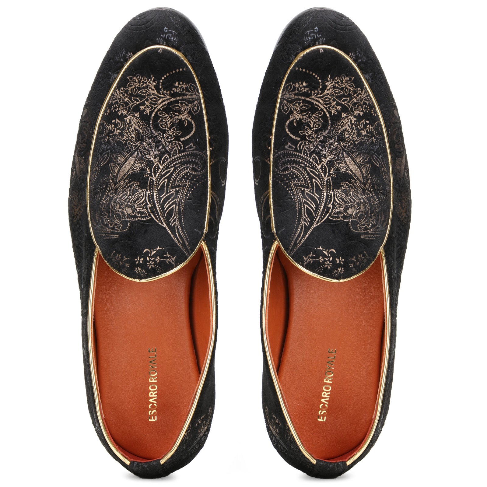 Wedlock Black-Gold Designer Loafers