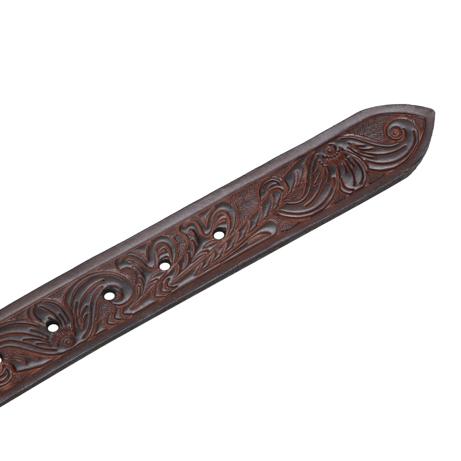 Christiano Hand Crafted Hand Tooled Leather Belt In Black-Brown