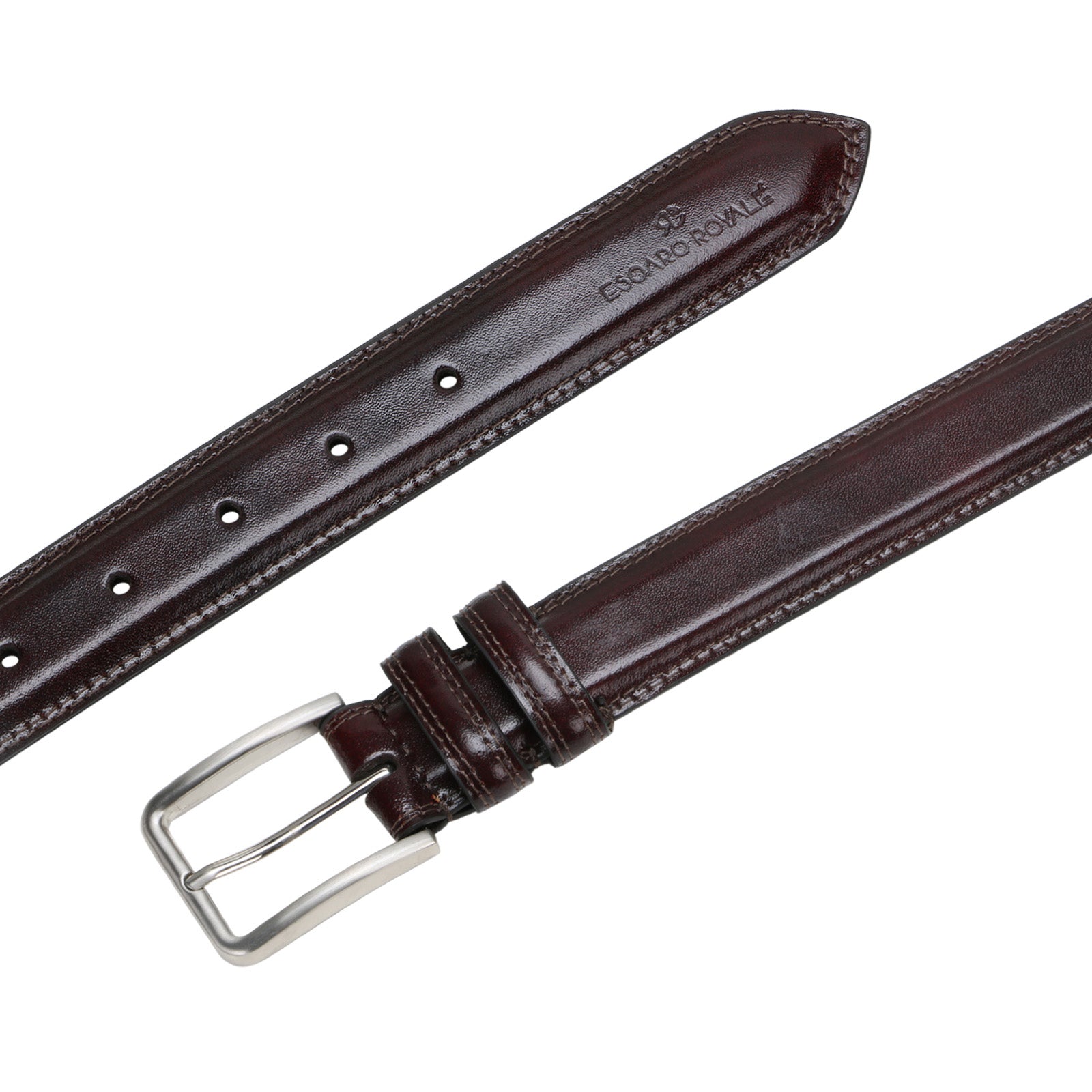 Beruto Mens Luxury Leather Belt In Wine