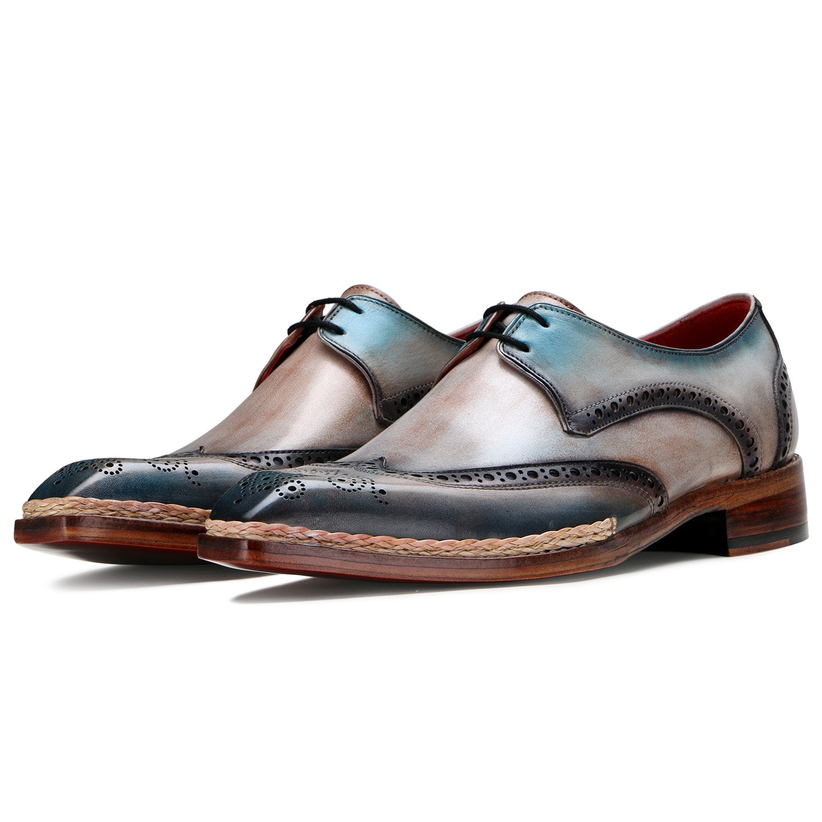 Escaro Royale Handmade Premium Derby Shoes (Gilardo, Grey)