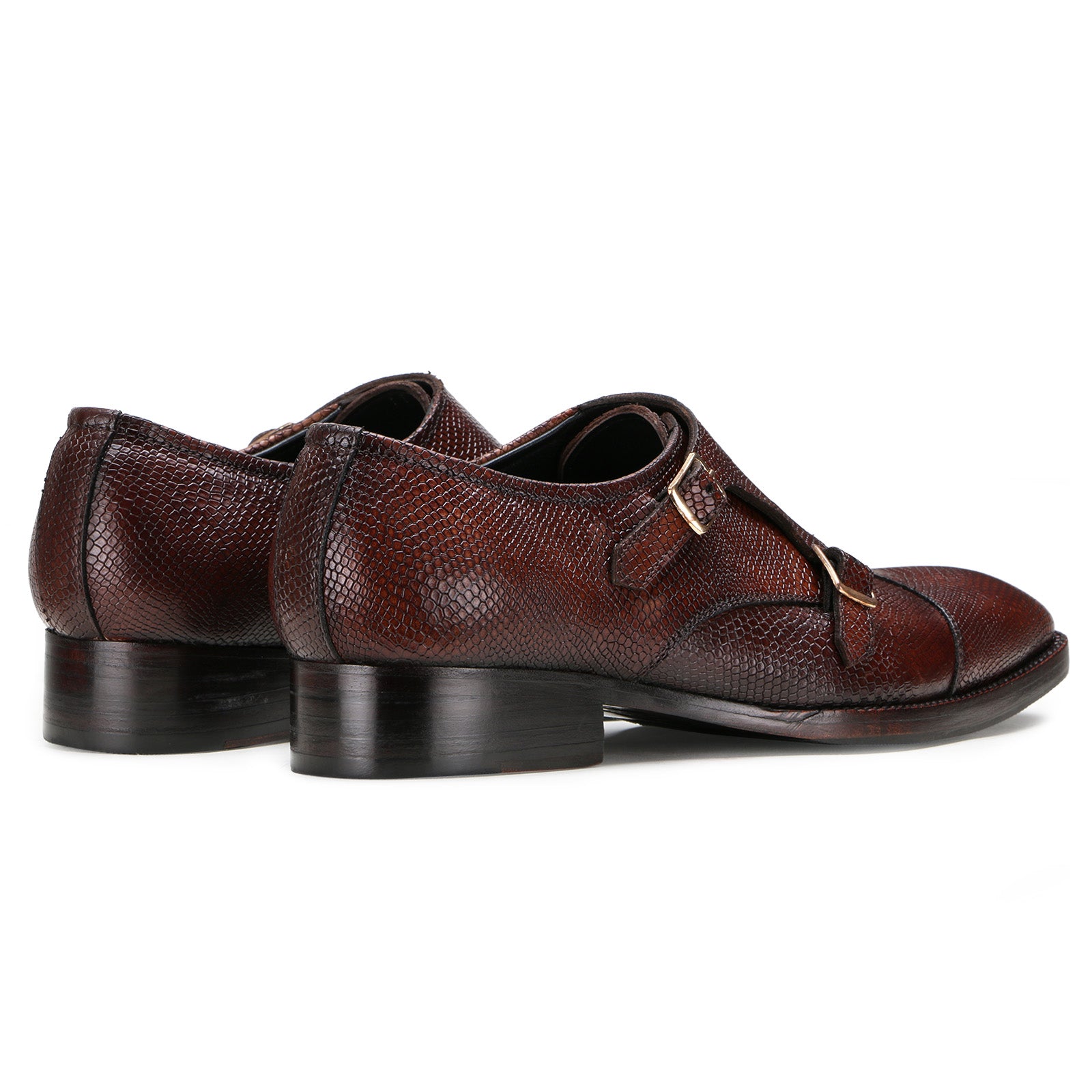 Escaro Royale Handmade Premium Monk Shoes (Neyson, Brown)