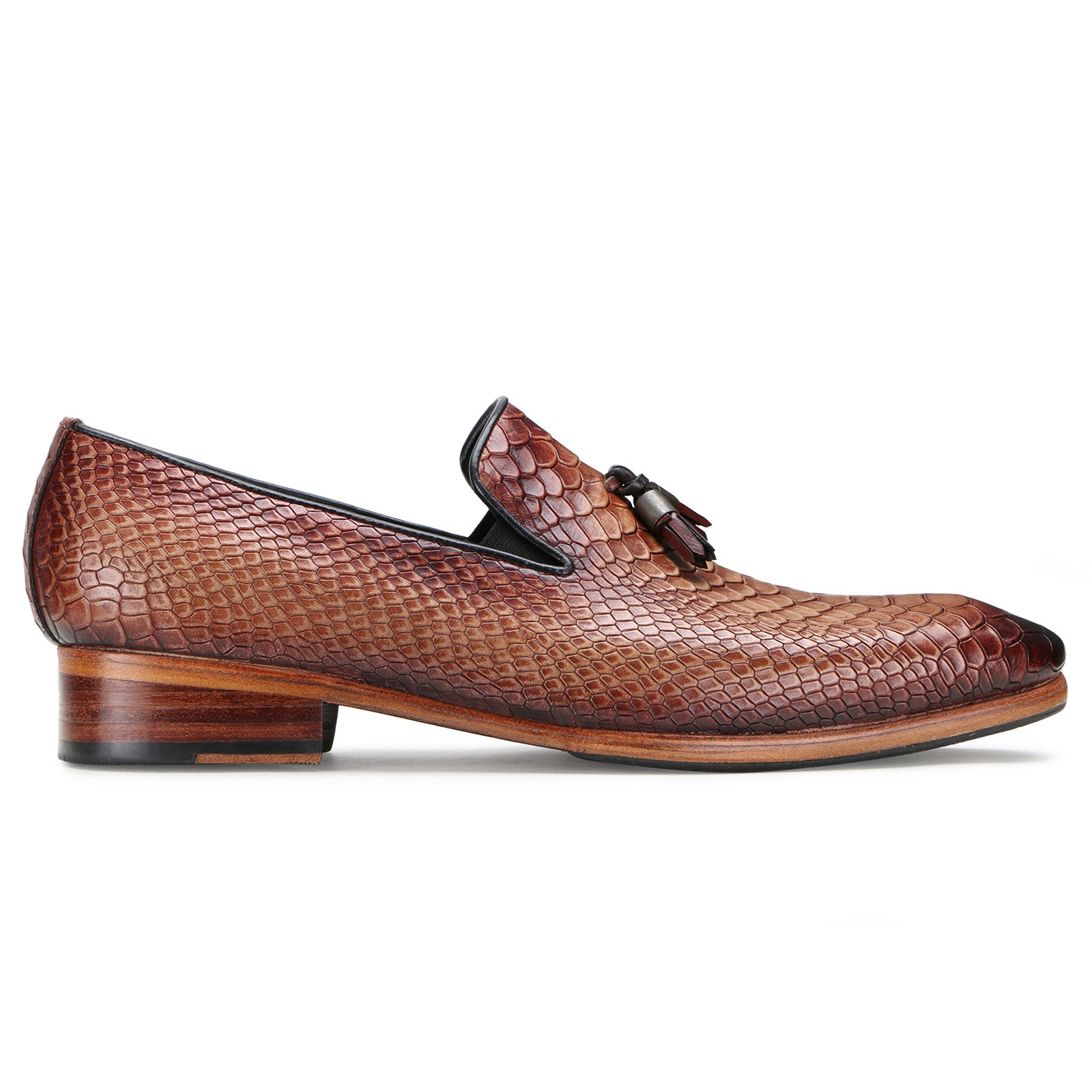 Escaro Royale Handmade Premium Loafer Shoes (Amos, Cognac)